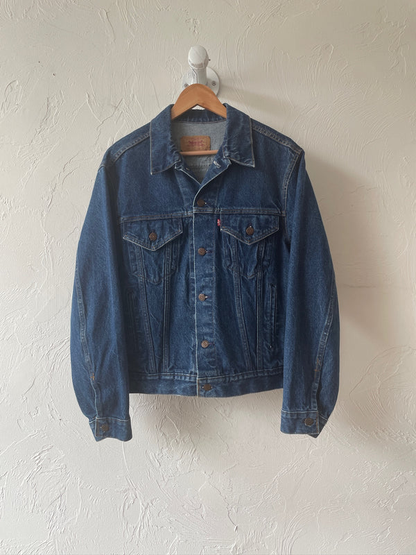 Vintage Levi's Red Tab Dark Denim Trucker Jacket L - We Thieves