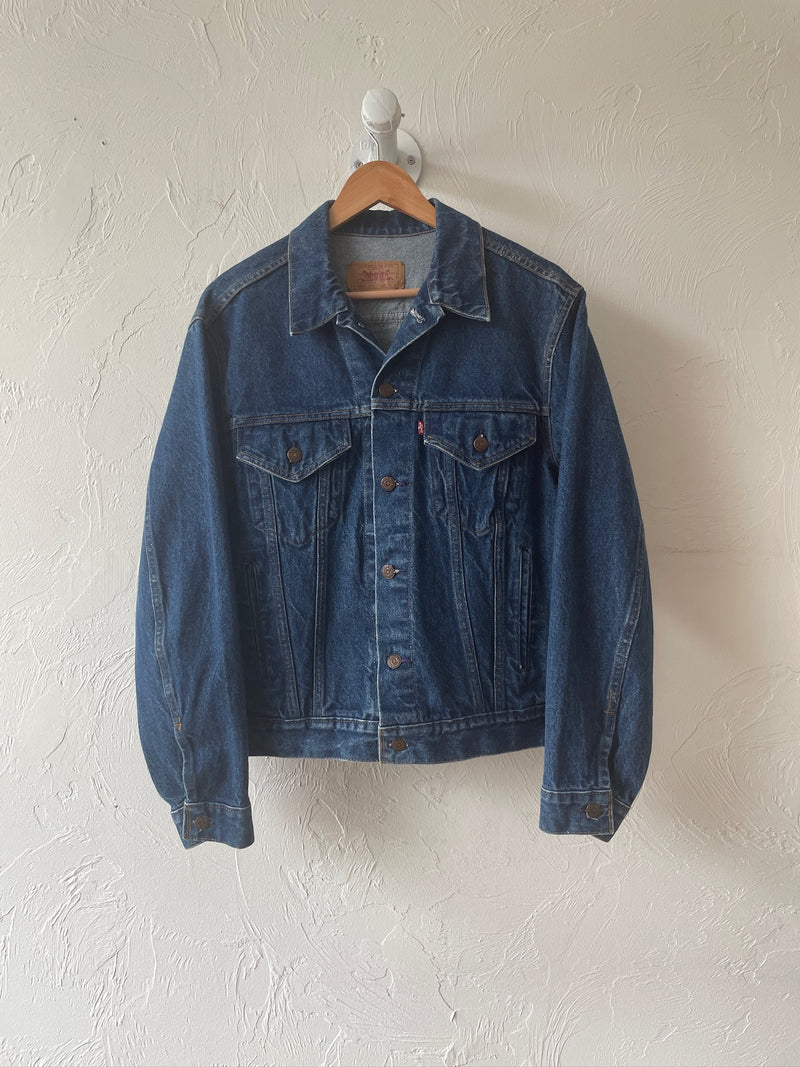 Vintage Levi's Red Tab Dark Denim Trucker Jacket L - We Thieves