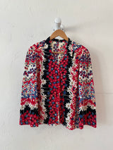 1960s Flower Power Blouse M