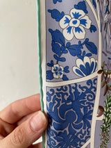 Vintage Hermes Violet & Green Fleurs De Giverny Silk Scarf