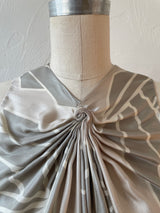 Vintage Robert Rodriguez Grey Silk Twisted Rose Top S/M - We Thieves