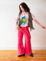 Vintage Caché Hot Pink Slinky Bell Bottom Easy Pant w/ Waist Tie S/M - We Thieves