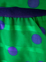 Vintage 1980s AKRIS Green & Purple Polka Dot Dress M - We Thieves