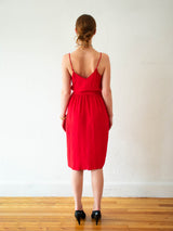 Vintage 1970s/80s Basha E New York Red Silk Disco Dress XS/S - We Thieves