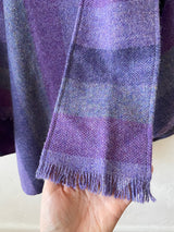 Vintage Avoca Irish Wool Purple Striped Cape Coat with Scarf