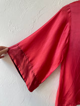 Vintage 1930 Red Satin Bed Jacket Small to Medium