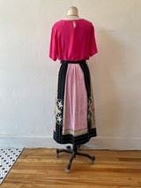 Vintage Handmade Artisanal Pink and Black Skirt S/M - We Thieves