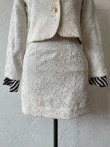 Vintage Nicole Miller Embroidered Vines Cream Mini Skirt XS - We Thieves