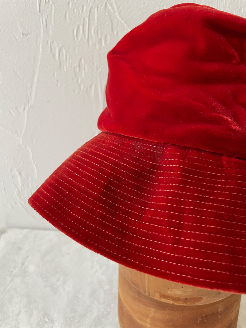 Vintage Red Velvet Floppy Bucket Hat - We Thieves