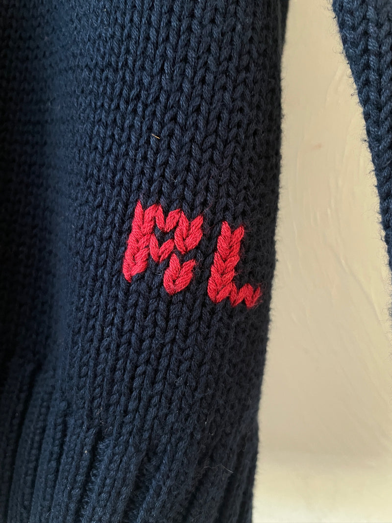 Vintage Polo Ralph Lauren Navy Cotton American Flag Sweater S/M - We Thieves