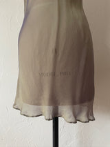 Vintage Mary Green Silk Bias Cut Two-Tone Mini Dress S - We Thieves