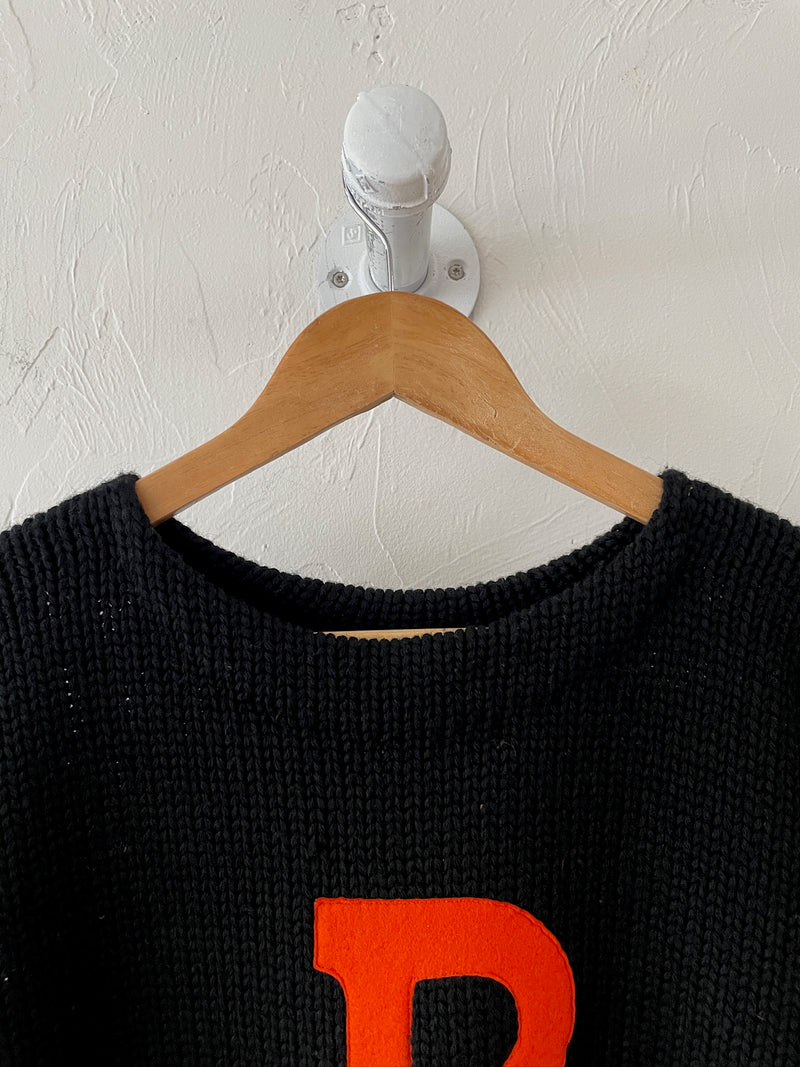 Vintage 1940s Princeton University Hand-Loomed Wool Sweater L