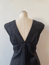 Vintage Calypso Black Silk Midi A-line Dress S - We Thieves