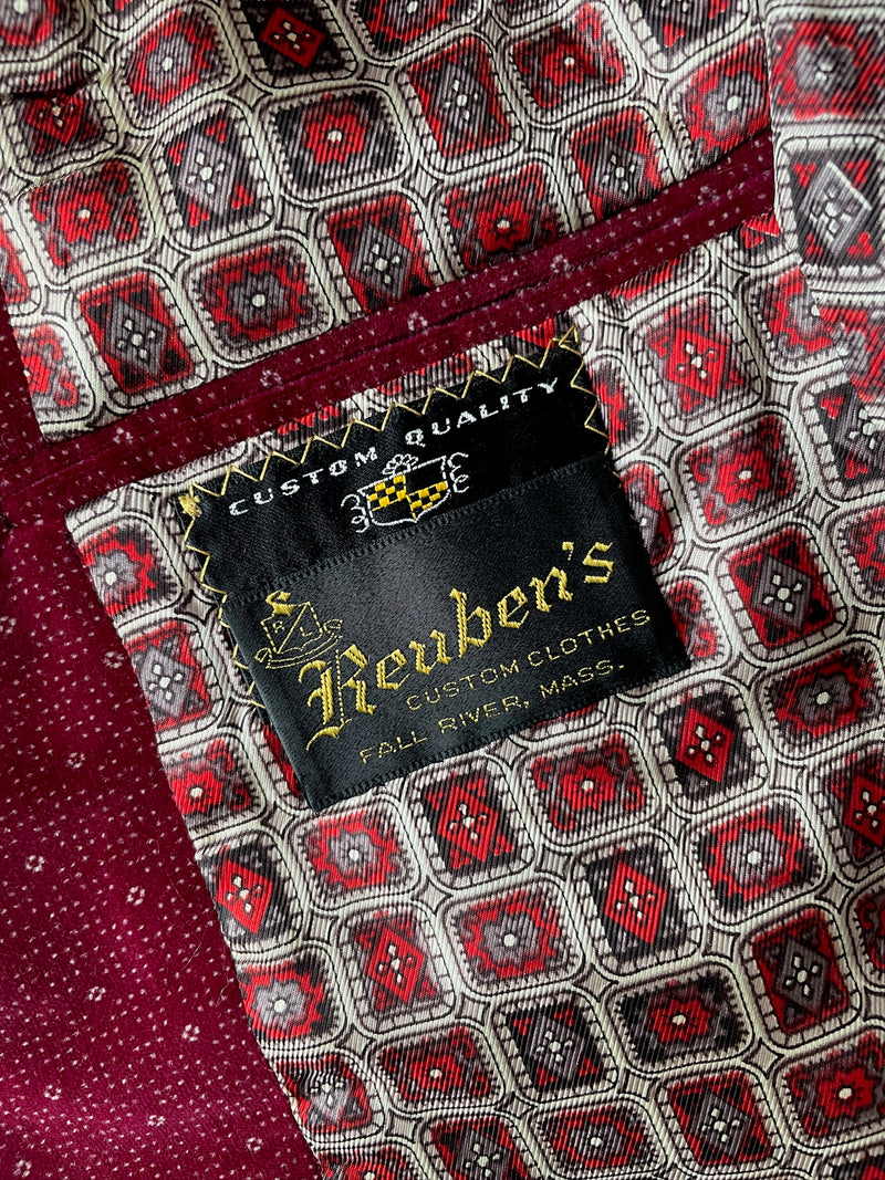 Vintage Reuben's Bespoke Maroon Velvet Blazer M/L