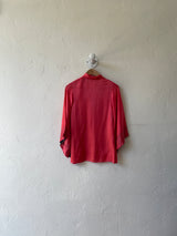 Vintage 1930 Red Satin Bed Jacket Small to Medium