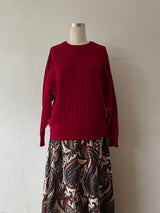 Vintage Pringle of Scotland Red Wool Cableknit Sweater M/L