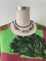 Vintage Puro Lino Bright Green Brushstroke Pattern Midi Dress M/L - We Thieves