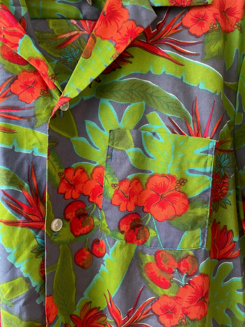 Vintage Sears Red + Green Hawaiian Button Down Shirt L - We Thieves