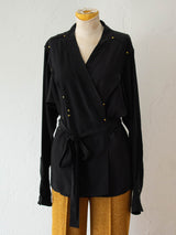 Vintage Isabel Marant Black Wrap Top with Brass Detailing M - We Thieves