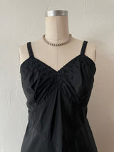 Vintage Tiered Black Embroidered Slip Dress M - We Thieves