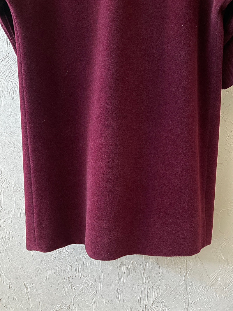 Vintage 50s Lilli Ann Burgundy French Wool Coat L