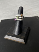 Vintage Sterling Silver Stacking Stone Ring Set Size 6 - We Thieves