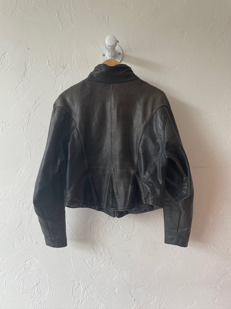 Vintage Fashions By Rose Dark Brown Leather & Suede Motorcycle Jacket M/L - We Thieves