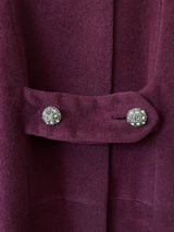 Vintage 50s Lilli Ann Burgundy French Wool Coat L