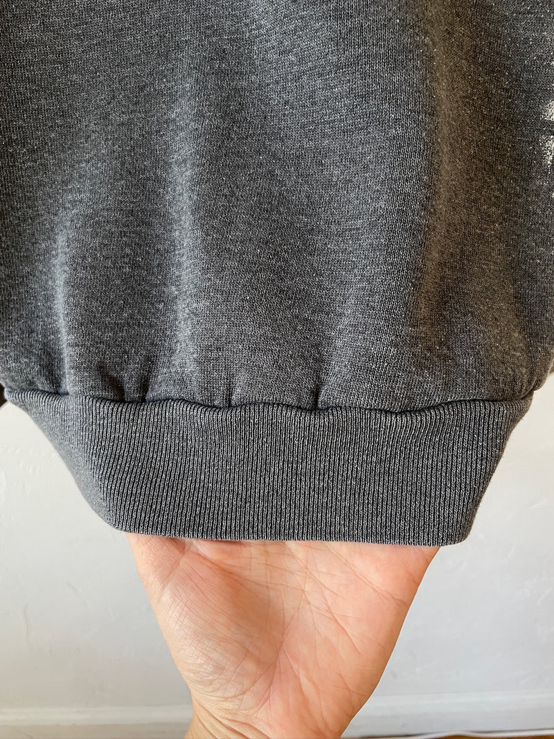 Vintage 80s Jerzees Grey Abstract Graphic Crewneck Sweatshirt S/M - We Thieves