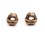 Whisper Lips Studs in Brass - We Thieves