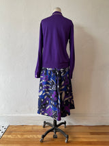 Vintage 1960/70s Purple Rayon Knit Blouse S