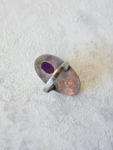 Vintage Modernist Sterling Amethyst Ring Size 8 - We Thieves
