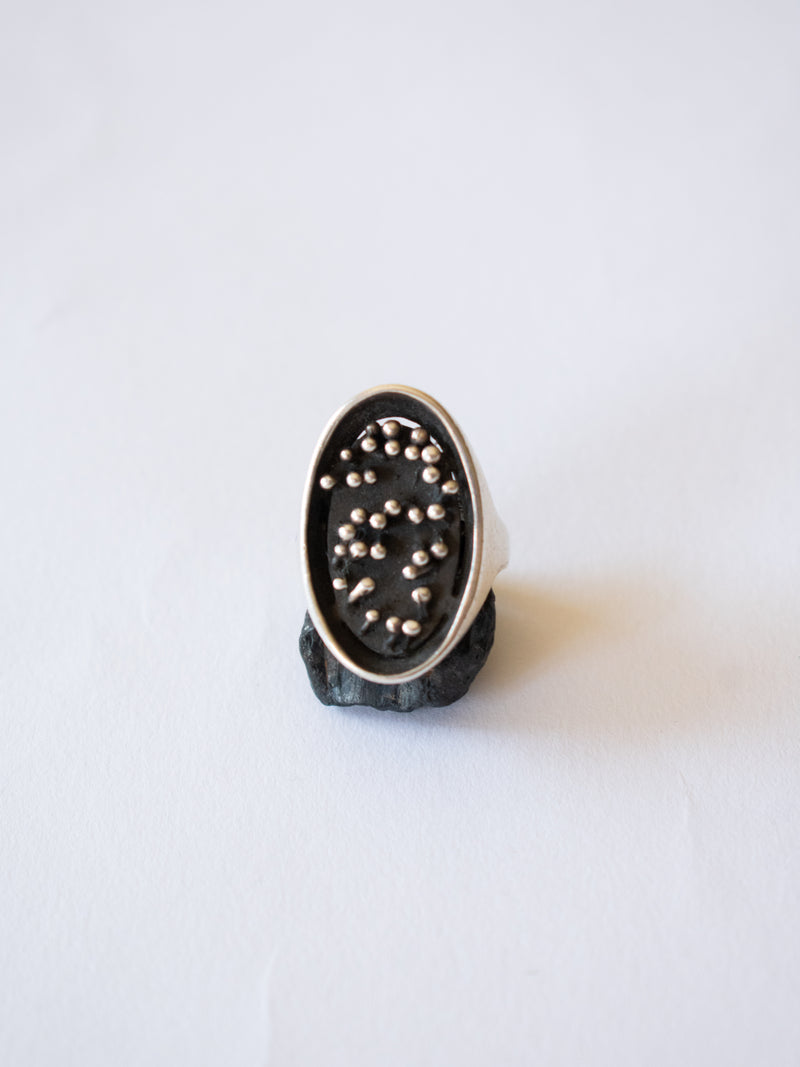 Vintage Sterling Brutalist Oval Ring Size 6 - We Thieves