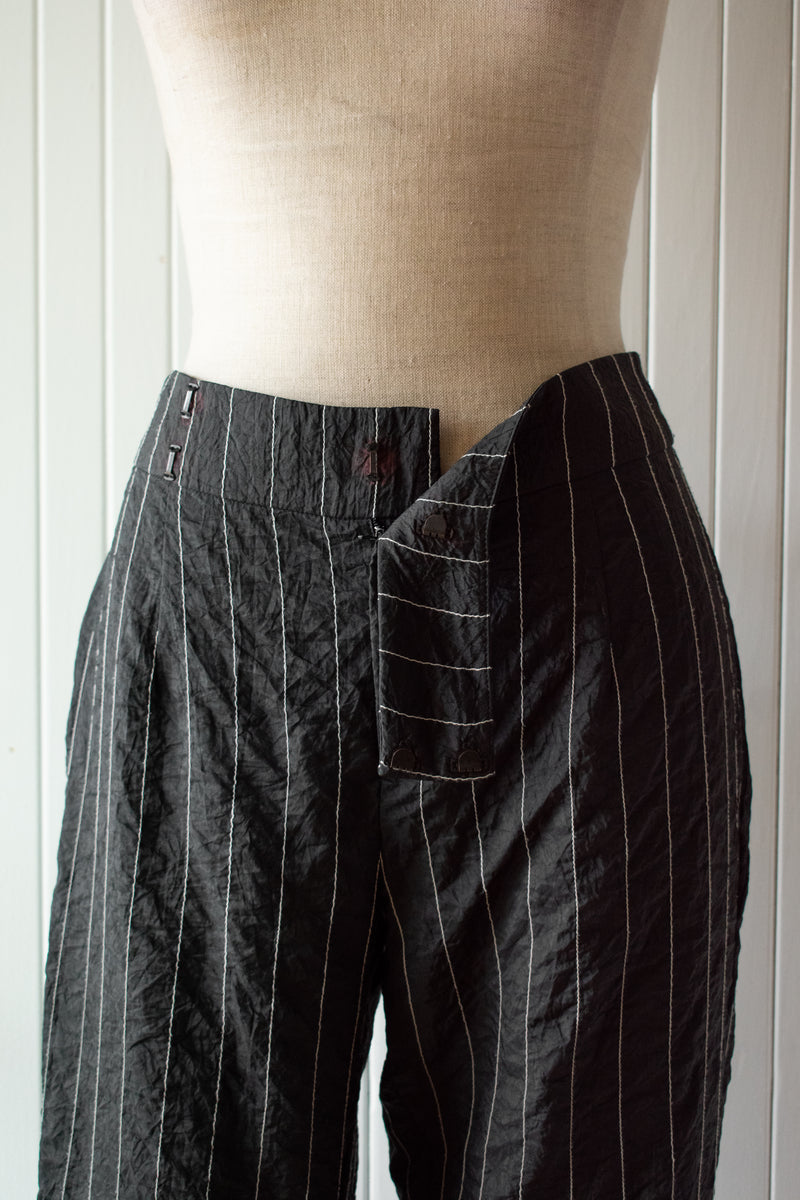 Vintage Y2K Vivienne Tam Pinstripe Low-Rise Trouser Size 2 - We Thieves