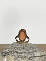 Vintage 10K Coral Oblong Cameo Ring 7 - We Thieves