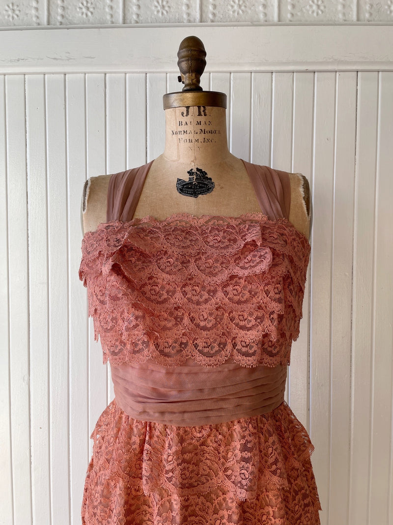 Vintage Tiered Lace Cocktail Dress Size M - We Thieves