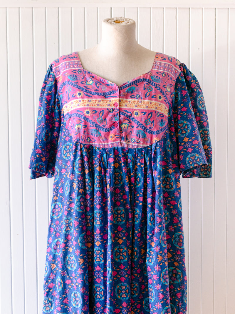 Vintage Bohemian Style 1980s Laura Tyler House Dress L - We Thieves