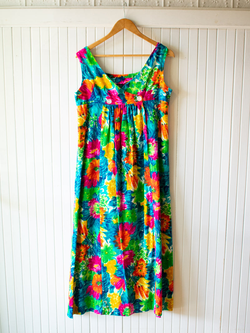 Vintage 1960s Hawaiian Maxi Dress L We Thieves Vintage 1960s Hawaiian Maxi Dress L We Thieves