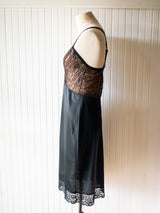 Vintage Brown & Black Lace Slip Dress Medium - We Thieves