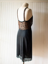 Vintage Brown & Black Lace Slip Dress Medium - We Thieves