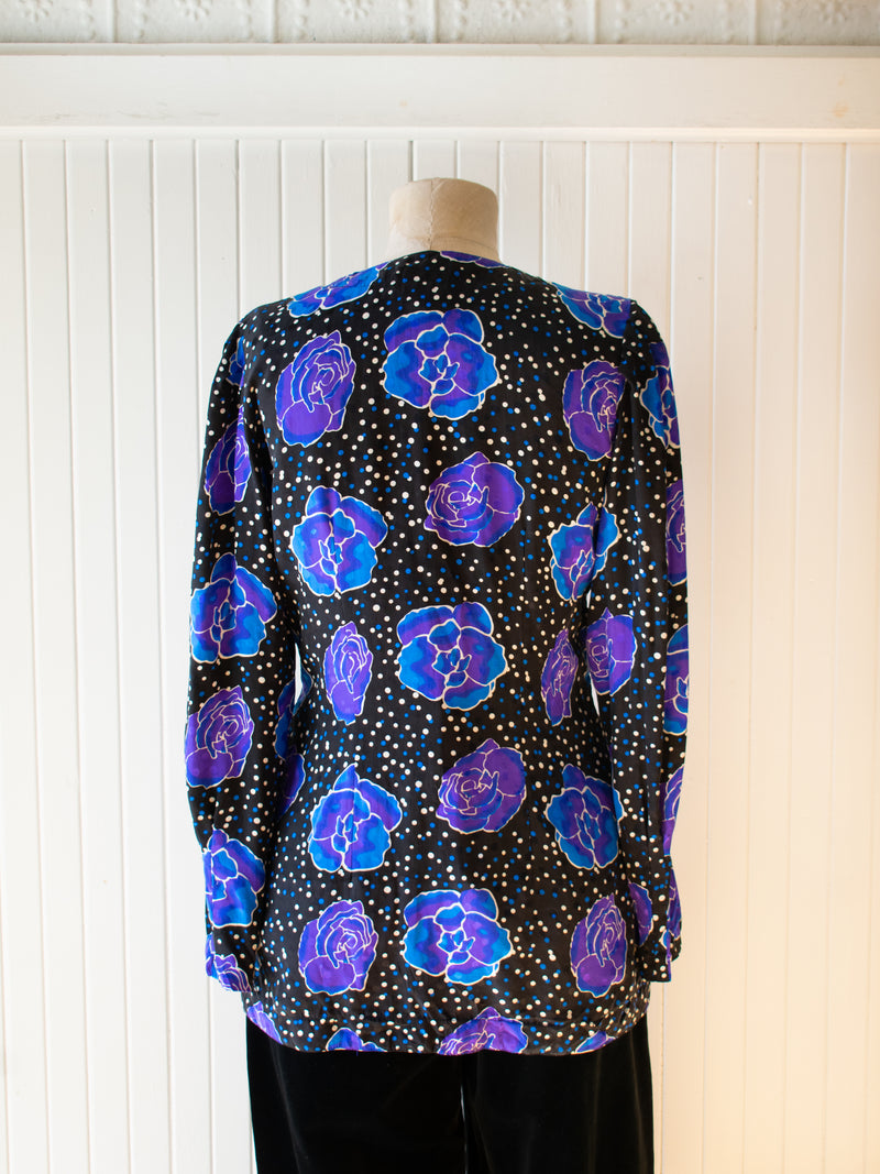 Vintage Silk Floral Blouse Small - We Thieves