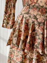 Vintage 1990s Kamisoto Floral Peplum Dress S - We Thieves