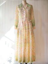 Vintage 1960s Pastel Floral Maxi-Dress Small - We Thieves